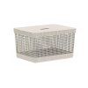 Cesto Organizador <Ou> 20L Com Tampa Grid Bege
