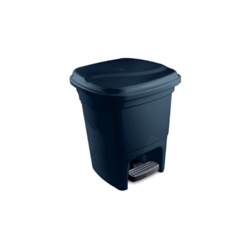 Lixeira com Pedal 15L Plasvale Quadrada Preto 