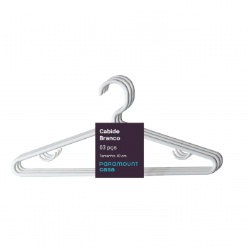 Cabide para Roupas C/3 Paramount Branco