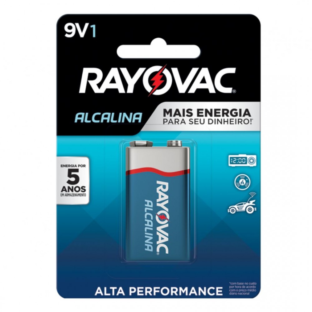 Bateria Alcalina 9V Rayovac com 1 unid.