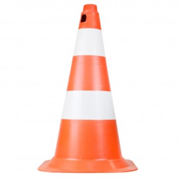 Cone de PVC para Sinalização 50cm LB Laranja/Branco