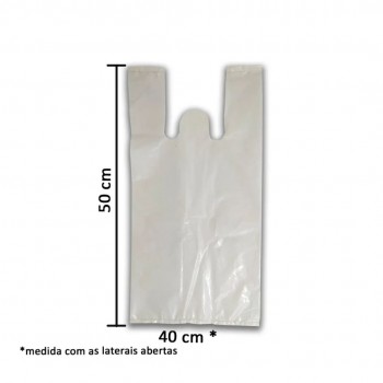 Sacola Plástica Reforçada Branca 40x50cm com 1Kg