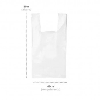 Sacola Plástica Reforçada Branca 45x60cm com 1Kg