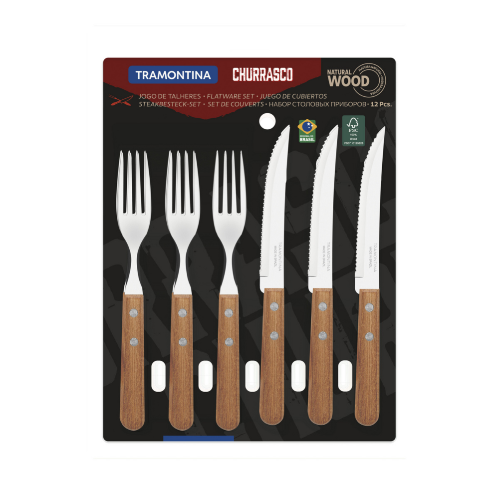 Conjunto de Talhares Inox com 12 peças Tramontina Dynamic