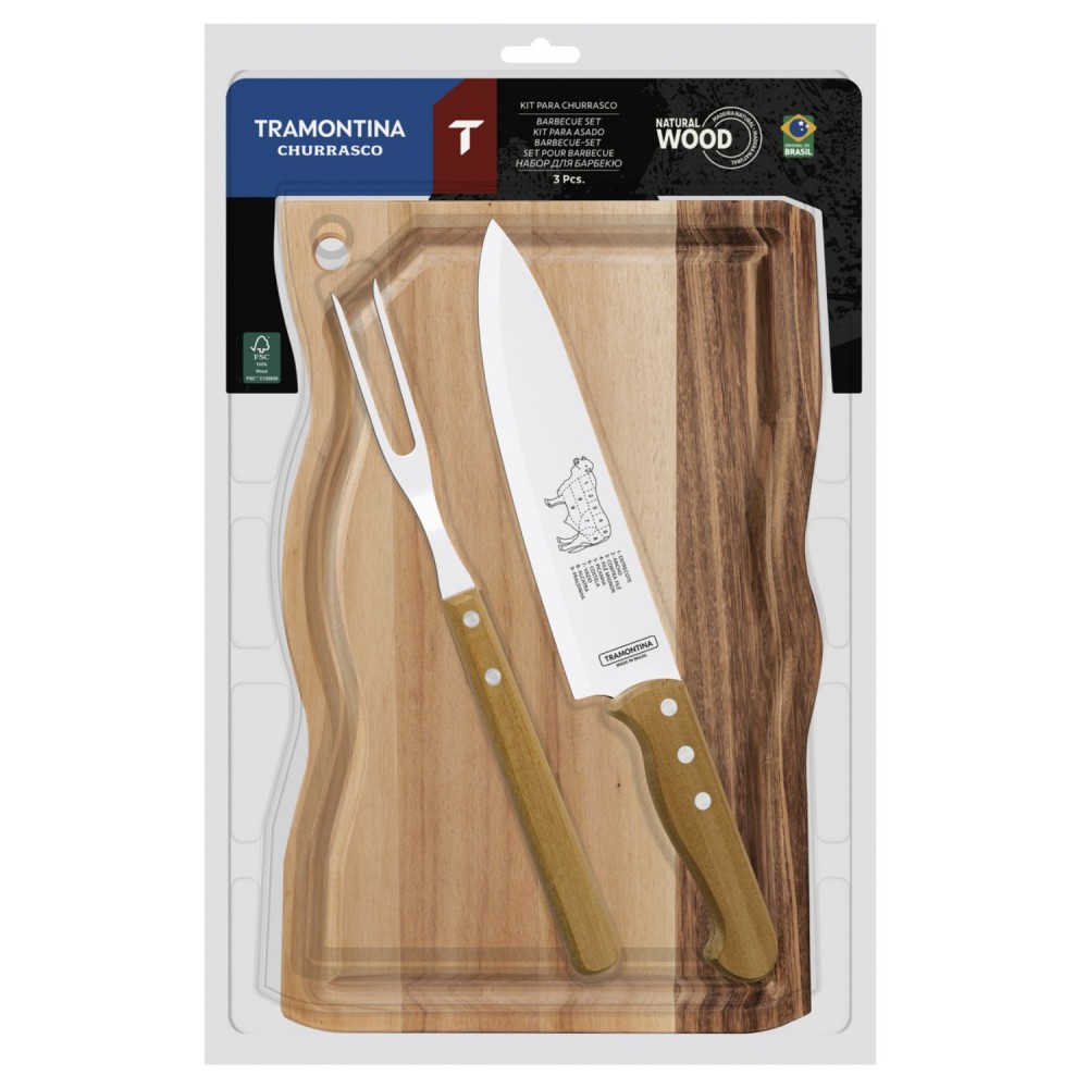 Conjunto para Churrasco Inox 3 peças Tramontina Dynamic