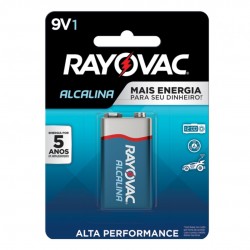 Bateria Alcalina 9V Rayovac com 1 unid. Bateria Alcalina 9V Rayovac com 1 unid.