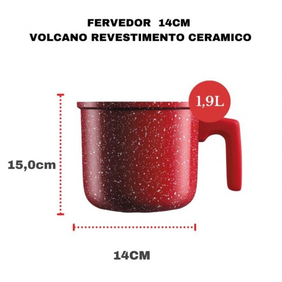 Canecão Indução n°14 Antiaderente Revestimento Cerâmico Euro Canecão Indução n°14 Antiaderente Revestimento Cerâmico Euro