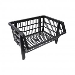 Cesto Plástico Empilhável Pequeno Preto