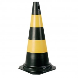 Cone de PVC para Sinalização 50cm PA Preto/Amarelo