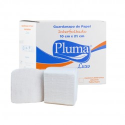Guardanapo de Papel Interfolha Pluma 10x23cm com 6000 folhas