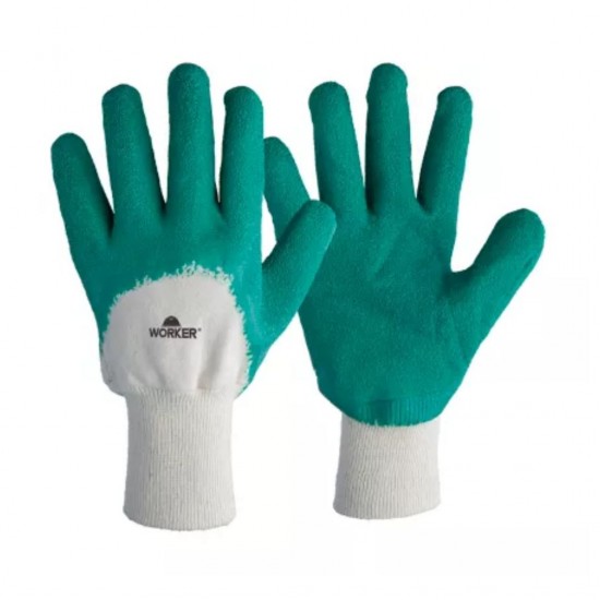 Luva de Malha Banhada Látex Natural Verde Worker Luva de Malha Banhada Látex Natural Verde Worker
