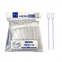 Mexedor Plástico para Drink Cristal Mexa Bem com 500 unid.
