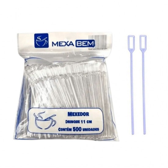 Mexedor Plástico para Drink Cristal Mexa Bem com 500 unid. Mexedor Plástico para Drink Cristal Mexa Bem com 500 unid.