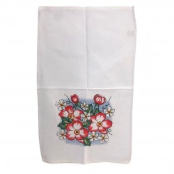 Pano de Prato Decorado 8 Batidas Araras com Bainha 40x65cm