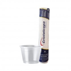Pote Plástico Descartável 100mL Cristalcopo com 100 unid. Transparente