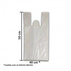 Sacola Plástica Reforçada Branca 40x50cm com 1Kg Sacola Plástica Reforçada Branca 40x50cm com 1Kg