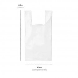 Sacola Plástica Reforçada Branca 45x60cm com 1Kg Sacola Plástica Reforçada Branca 45x60cm com 1Kg