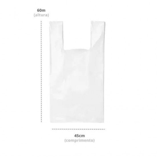 Sacola Plástica Reforçada Branca 45x60cm com 1Kg Sacola Plástica Reforçada Branca 45x60cm com 1Kg