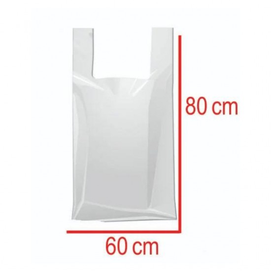 Sacola Plástica Reforçada Branca 60x80cm com 1Kg Sacola Plástica Reforçada Branca 60x80cm com 1Kg