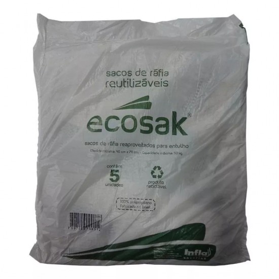 Saco para Entulhos Ecosak 50x70cm com 5 unid. Saco para Entulhos Ecosak 50x70cm com 5 unid.