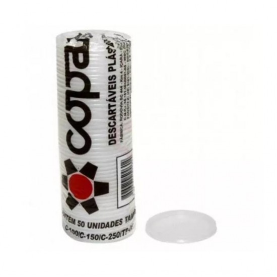 Tampa para Copo Plástico Descartável 400mL Copaza com 50 unid.