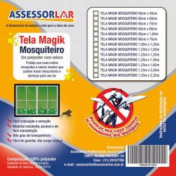 Tela Mosquiteira Pronta com Velcro 100x150cm Assessolar