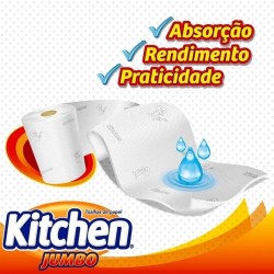 Toalha de Papel Kitchen Folha Simples 19x22cm com 240 folhas