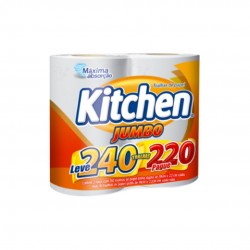 Toalha de Papel Kitchen Folha Simples 19x22cm com 240 folhas