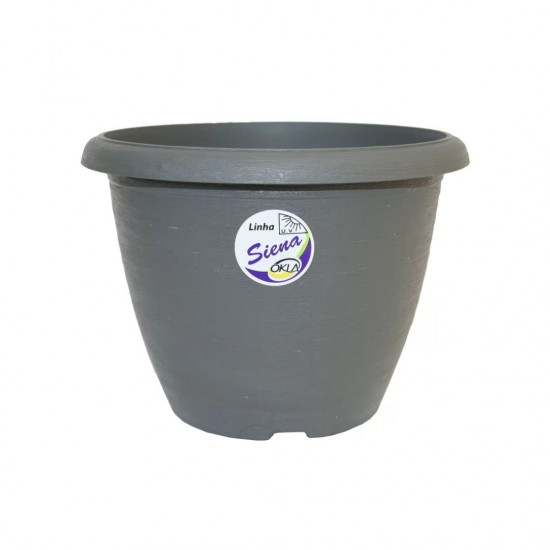 Vaso Plástico Siena n°24 Okla Cinza Vaso Plástico Siena n°24 Okla Cinza
