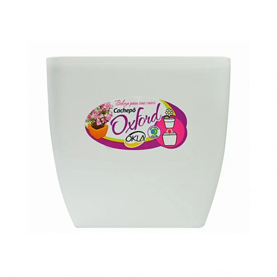 Vaso Quadrado Cachepô n°16 Okla Oxford - Branco Vaso Quadrado Cachepô n°16 Okla Oxford - Branco