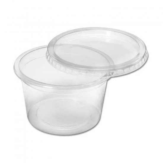 Pote Plástico Descartável Redondo com Tampa 350mL Oreplast com 25 unid.