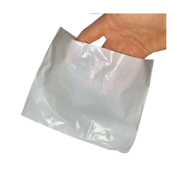 Saco Plástico Leitoso para Hambúrguer 15x20cm Boca Estreita com 1Kg