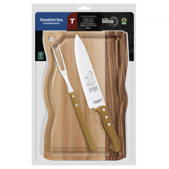 Conjunto para Churrasco Inox 3 peças Tramontina Dynamic