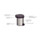 Lixeira Inox com Pedal 5L Tramontina Tampa Preta