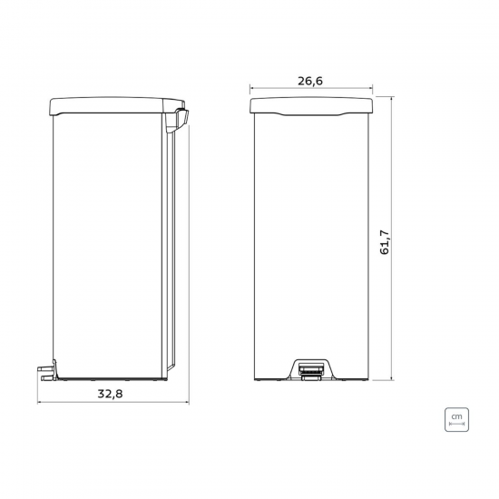 Lixeira Inox com Pedal 30L Tramontina Tampa Preta