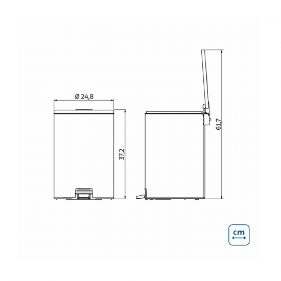 Lixeira Inox com Pedal 12L Tramontina Loop