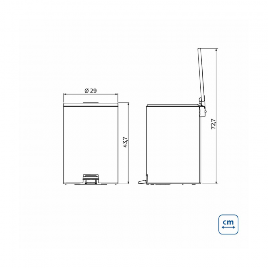 Lixeira Inox com Pedal 20L Tramontina Loop