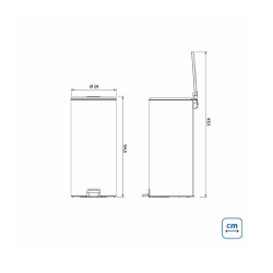Lixeira Inox com Pedal 30L Tramontina Loop