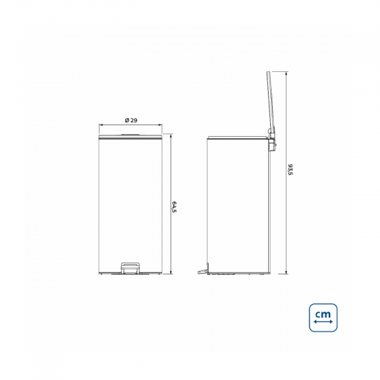 Lixeira Inox com Pedal 30L Tramontina Loop